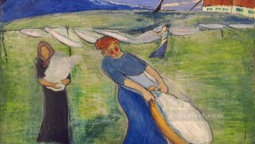 women Painting - laundry women Marianne von Werefkin Expressionism